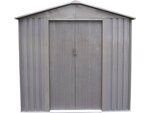 Abri jardin métal "Bois vieilli 64" - 2 43m² - 201 x 121 x 190 cm - Gris