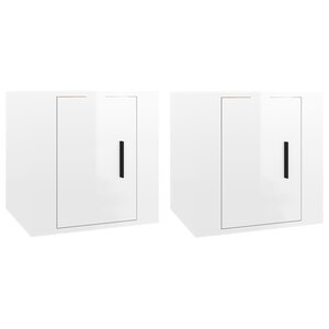 vidaXL Meubles TV muraux 2 Pièces Blanc brillant 40x34 5x40 cm