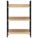 vidaXL Bibliothèque à 3 niveaux Chêne 60x27 6x90 5 cm Aggloméré