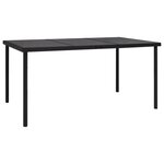 vidaXL Table de jardin avec dessus en verre Noir 150x90x74 cm Acier