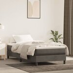 vidaXL Lit à sommier tapissier et matelas Gris foncé 90x200 cm Velours
