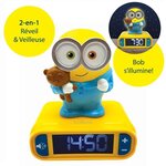 LES MINIONS Réveil avec veilleuse 3D et effets sonores - LEXIBOOK