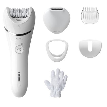 Philips bre715/00 epilateur satinelle advanced - 5 accessoires - blanc