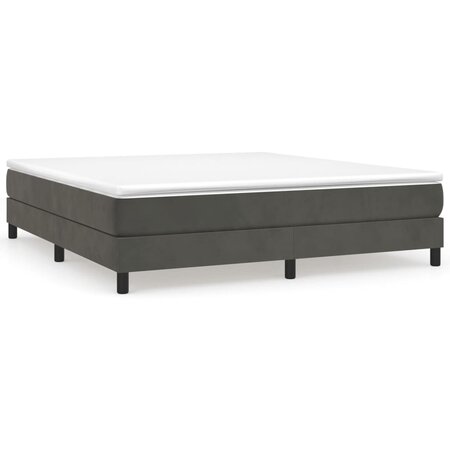 vidaXL Sommier à ressorts de lit Gris foncé 160x200 cm Velours