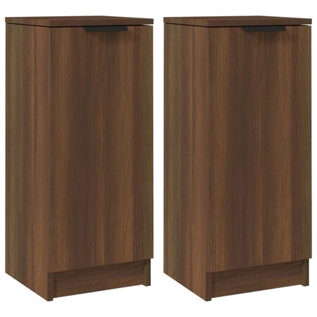 vidaXL Buffets 2 Pièces Chêne marron 30x30x70 cm Bois d'ingénierie