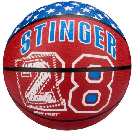 NEW PORT Ballon de basketball - Rouge et Bleu - Taille 7
