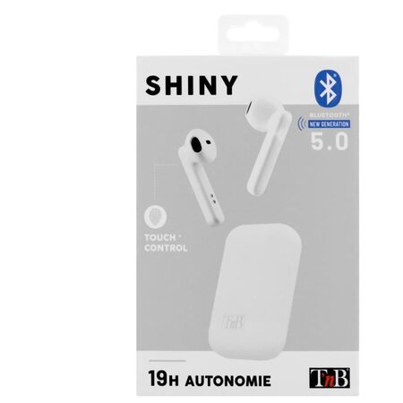SHINY - Écouteurs Bluetooth TWS avec boîtier de charge - blanc