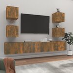 vidaXL Ensemble de meubles TV 6 Pièces Chêne fumé Bois d'ingénierie