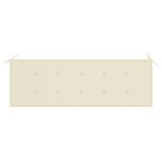 vidaXL Banc de jardin avec coussin crème 150 cm Bois de teck massif