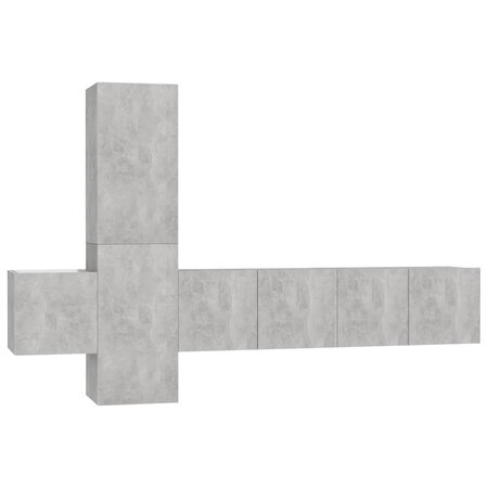 vidaXL Ensemble de meubles TV 5 Pièces Gris béton Aggloméré