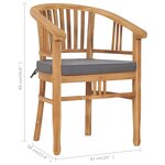vidaXL Ensemble de salle à manger de jardin 3 Pièces avec coussins Teck