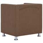 vidaXL Fauteuil cube Marron Tissu