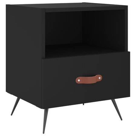 vidaXL Table de chevet noir 40x35x47 5 cm bois d’ingénierie