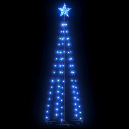 vidaXL Sapin de Noël cône 84 LED bleues Décoration 50x150 cm