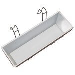 vidaXL Jeu de jardinières de balcon Trapèze Rotin 50 cm 2 Pièces Marron