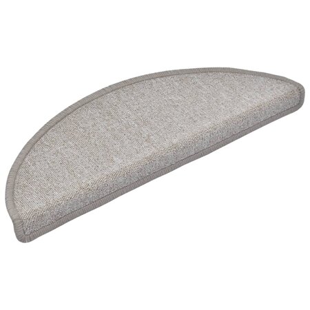 vidaXL Tapis d'escalier 15 Pièces Taupe 65 x 24 x 4 cm