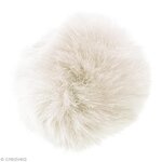Pompon fausse fourrure blanche