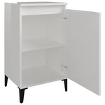 vidaXL Tables de chevet 2Pièces blanc brillant 40x35x70cm bois ingénierie
