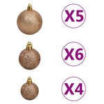 vidaXL Arbre de Noël artificiel pré-éclairé et boules doré 150 cm PET