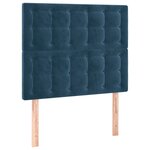 vidaXL Tête de lit à LED Bleu foncé 100x5x118/128 cm Velours