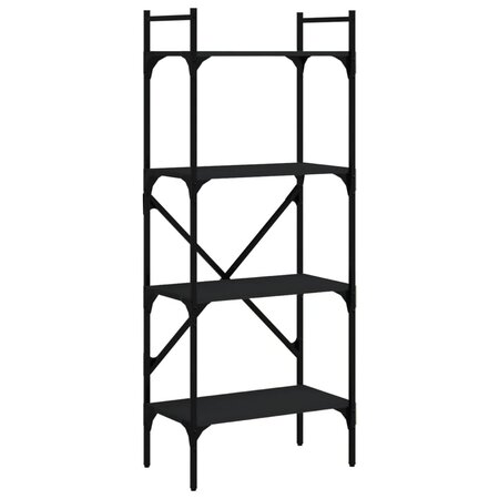 vidaXL Bibliothèque à 4 niveaux noir 56x31 5x138 5cm bois d'ingénierie