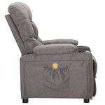 vidaXL Fauteuil de massage Gris clair Tissu