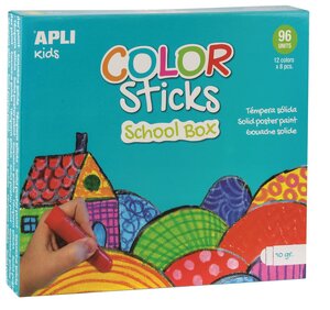 Boite de Gouache solide 96 pièces 12x8 couleurs