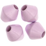 4 Perles toupies pour macramé - bois lilas - 30 mm
