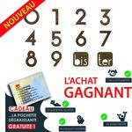Numéro 5-Numéro adhésif pour boîtes aux lettres - Résine de 3 mm, hauteur environ 50 mm - Taurus (chêne foncé)