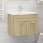 vidaXL Armoire d'évier avec lavabo intégré Chêne sonoma Aggloméré