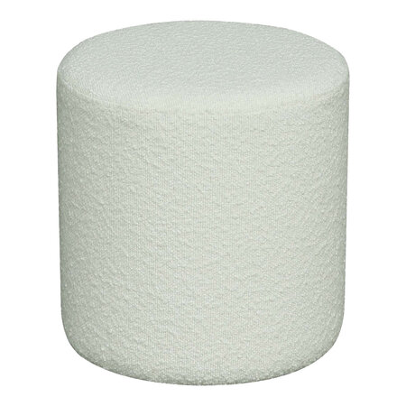 Pouf cylindrique en bouclette blanc Ø 34 x 36 cm