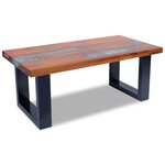 vidaXL Table basse Teck Résine 100 x 50 cm