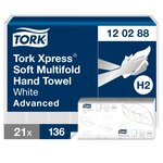 Papier essuie-mains pliage enchevêtré tork avanced doux - carton de 2856