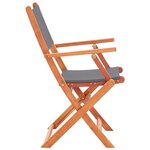 vidaXL Chaises pliables de jardin 8 Pièces Gris Eucalyptus et textilène