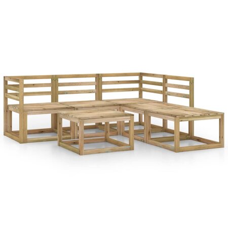 vidaXL Salon de jardin 6 Pièces bois de pin imprégné de vert