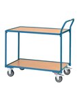 (CHARIOT PLATEAUX BOIS) Chariot en bois 300 KG 3 plateaux poignée verticale 850 x 500 x 820mm
