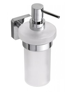 Distributeur de savon liquide mural TASI en laiton chromé et en verre / 230 ml