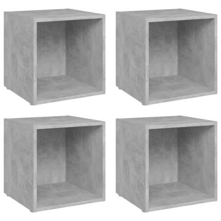 vidaXL Meubles TV 4 Pièces Gris béton 37x35x37 cm Aggloméré