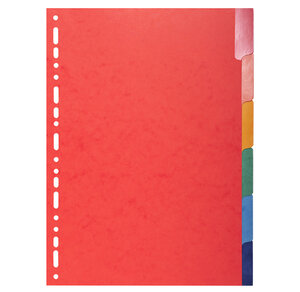 Intercalaires Carte Lustrée 225g Avec Onglets Renforcés - 6 Positions - A4 - Blanc - X 25 - Exacompta