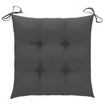 vidaXL Chaise à bascule avec coussin anthracite Bois de teck solide
