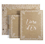 Livre D'or 100 Pages Tranche Or - Format 27x22cm - Kraft - Visuel - Exacompta