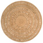 vidaXL Tapis Jute tressé à la main 150 cm Rond