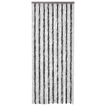 vidaXL Moustiquaire Gris et blanc 56x200 cm Chenille