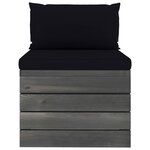 vidaXL Salon palette de jardin 9 Pièces avec coussins Bois de pin massif