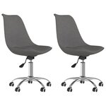 vidaXL Chaises pivotantes à manger lot de 2 Gris foncé Tissu