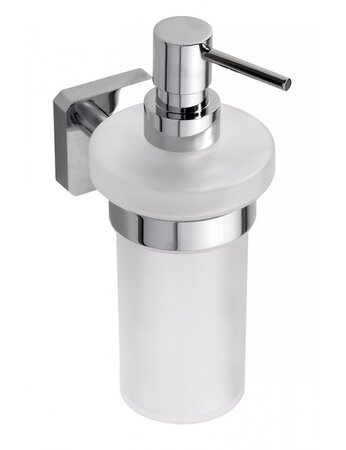 Distributeur de savon liquide mural TASI en laiton chromé et en verre / 230 ml