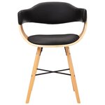vidaXL Chaises à manger lot de 4 noir similicuir et bois courbé