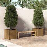 vidaXL Jardinières 2 Pièces Marron miel 60x60x60 cm Bois de pin massif