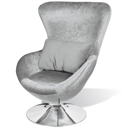 vidaXL Fauteuil en forme d’œuf Argenté