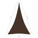 vidaXL Voile de parasol Tissu Oxford triangulaire 3x4x4 m Marron